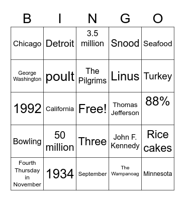 MSI Thanksgiving BINGO Card