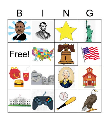 American Symbols Bingo Card