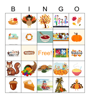 Thanksgiving Bingo Card