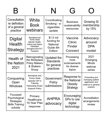 2021 GRPP Bingo – Achievements! Bingo Card