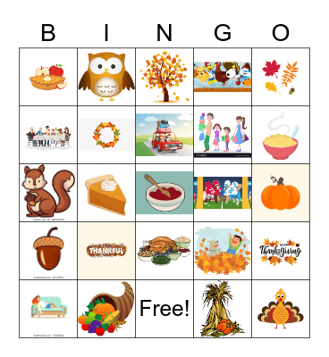 Thanksgiving Bingo Card