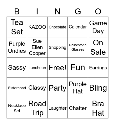 Classy and Sassy Bingo Card