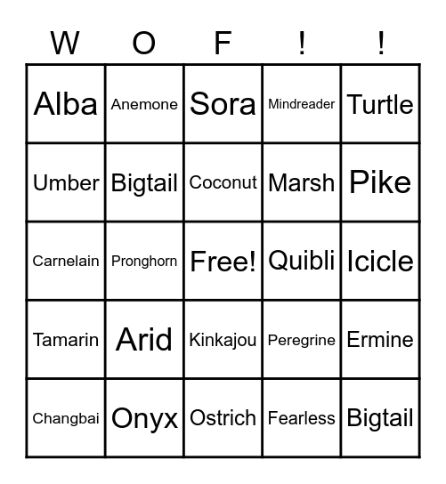 Wings of Fire Jade Mountain Academy Bingo! Bingo Card