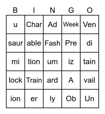 Pokemon Bingo Card