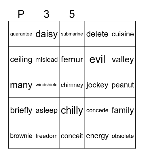 Purple S Bingo Card