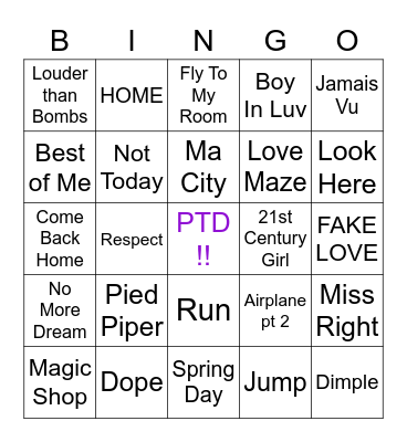 Payton - PTD #2 Bingo Card