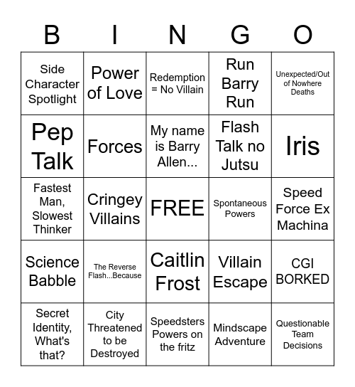 The Flash Bingo Card