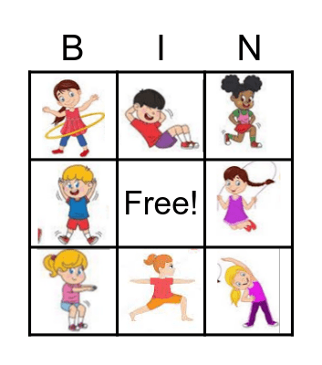 Physical Activity Bingo Card