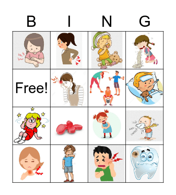 sickness Bingo Card