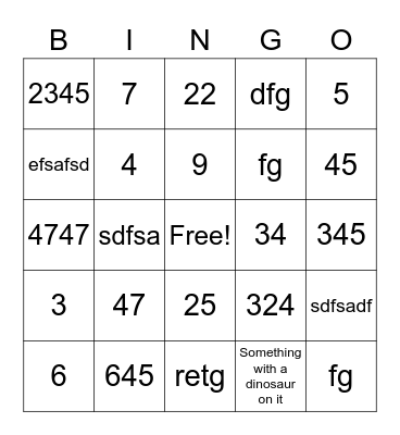 Amy's Baby Shower Bingo Card