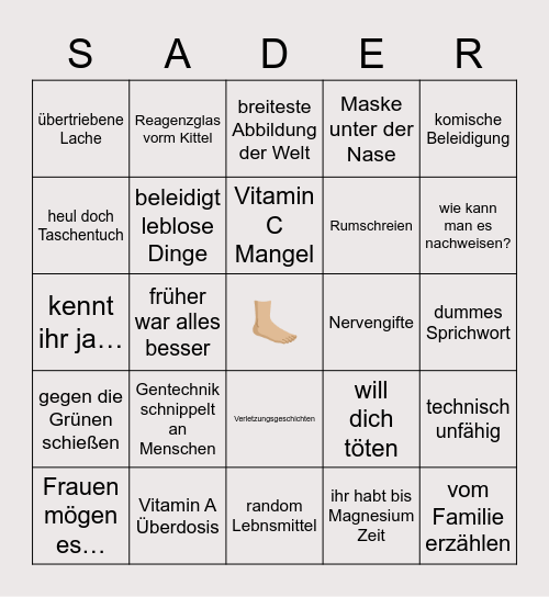 Chemie Bingo Card