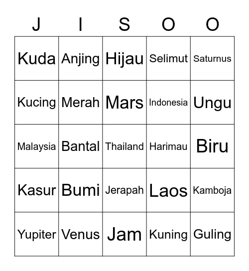 Bingo with Changmin Bingo Card