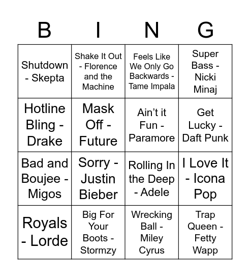 2010's Bingo! Bingo Card