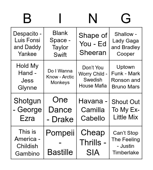 2010's Bingo! Bingo Card