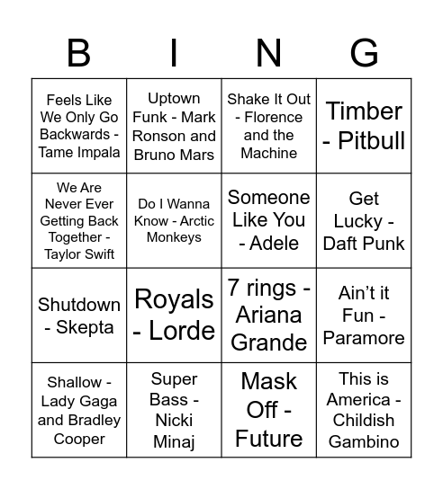 2010's Bingo Card