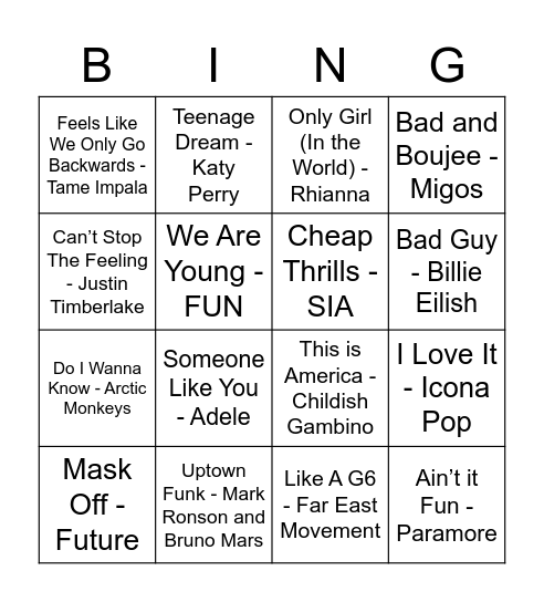 2010's Bingo! Bingo Card