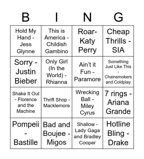 2010's Bingo! Bingo Card