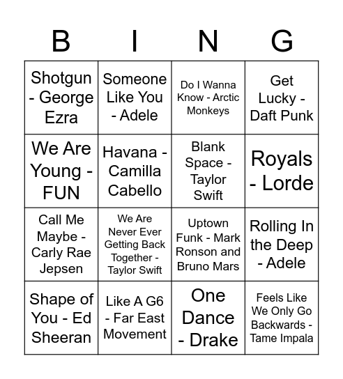 2010's Bingo! Bingo Card