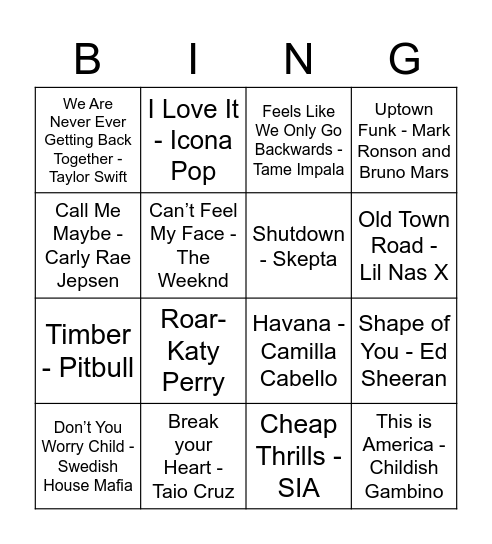 2010's Bingo! Bingo Card