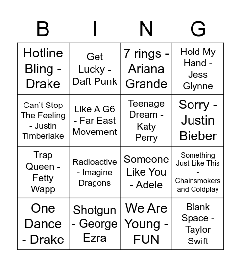 2010's Bingo! Bingo Card