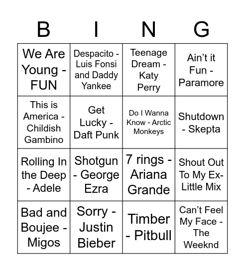 2010's Bingo! Bingo Card