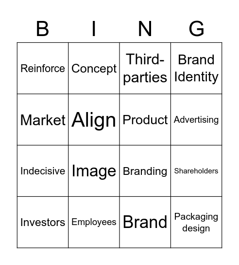 Branding Bingo Card