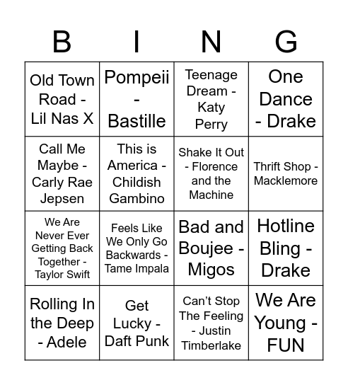 2010's Bingo! Bingo Card