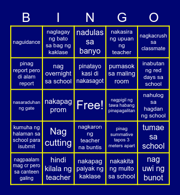 KUMUSTAHAN WITH SHA - FTF CARD Bingo Card