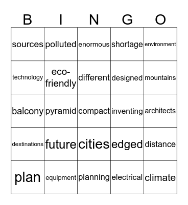 Future Planning Bingo Card