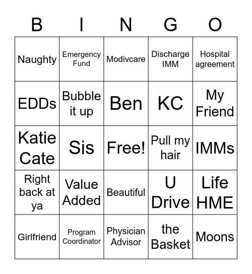 Barb Bingo Card