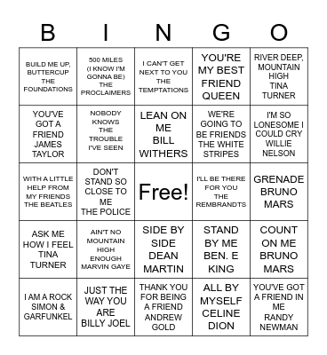 SOCIAL SUPPORT Bingo Card