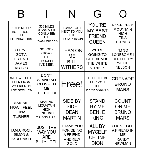 SOCIAL SUPPORT Bingo Card