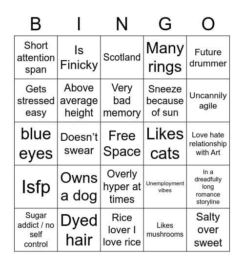 Krust Bingo Card