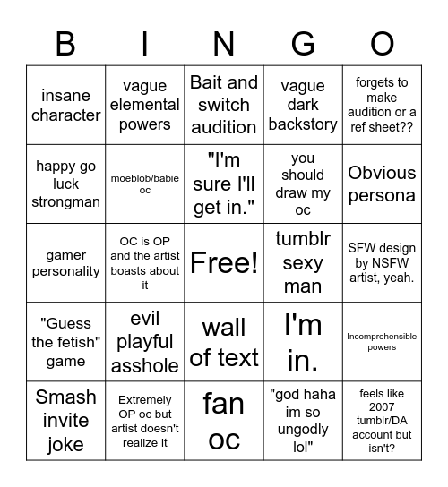 OCT bingo Card