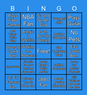 Getting to Know Me (Miranda) Bingo Card