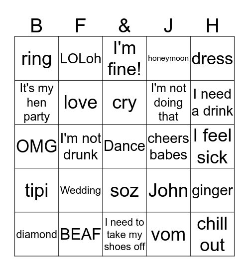 Bingo for BEAF!! Bingo Card