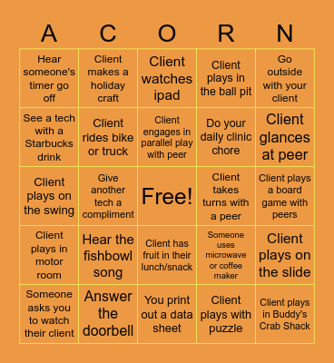 Game Time! Bingo Card