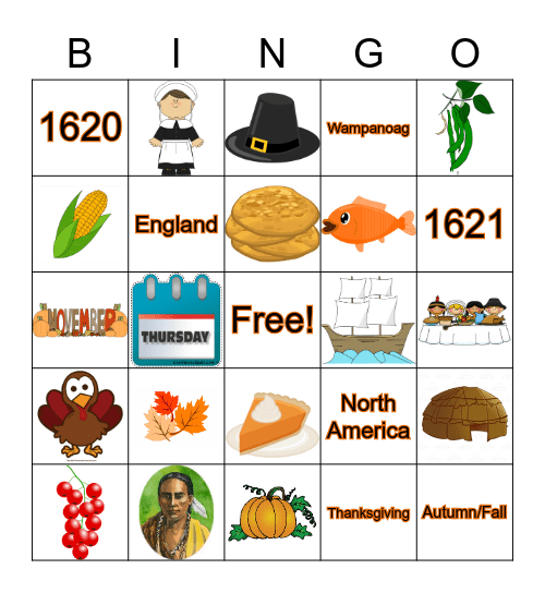 Thanksgiving Bingo Card