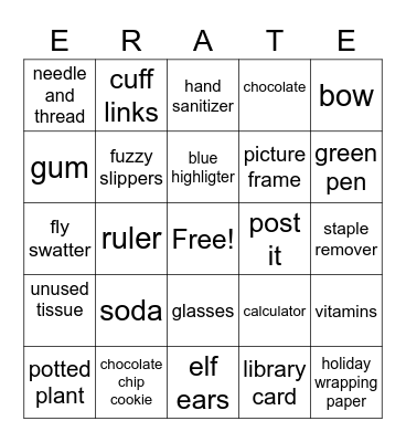 Scavenger Hunt Bingo Card