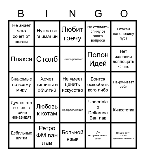 Cookie Bingo Card