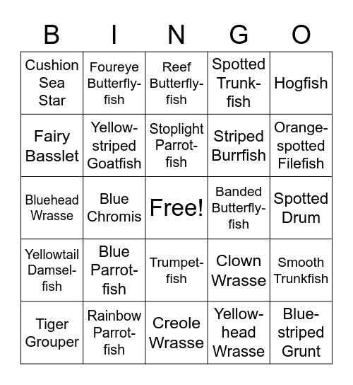 Cottrell Spring Break '22 Snorkel Bingo Card