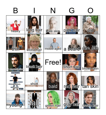 Describing People Bingo Card