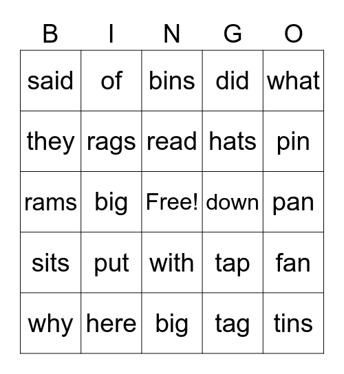 Thanksgiving Bingo Card