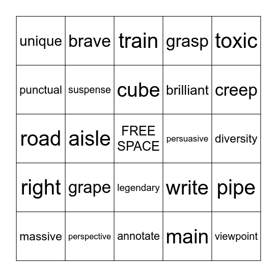 CVVC and CVCe words Bingo Card