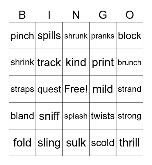 Step 2 Bingo Card