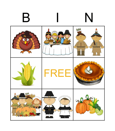 THANKSGIVING Bingo Card