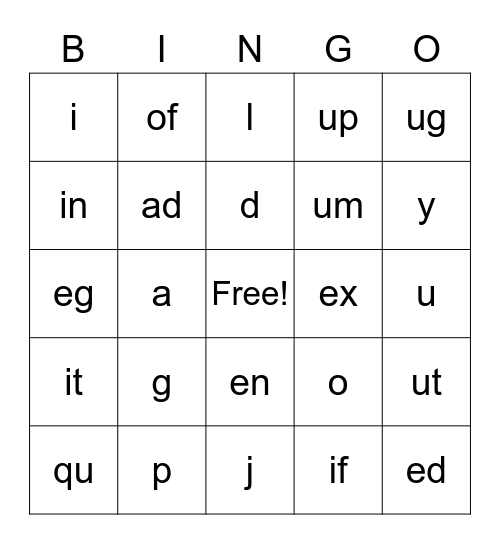 Group 1-1 VC/LS/LN Bingo Card