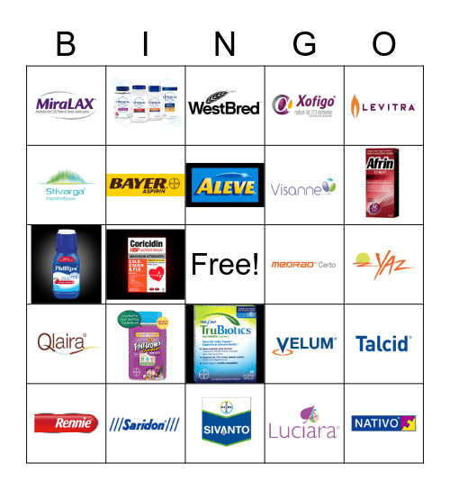 Bayer Brands Bingo 1 Bingo Card