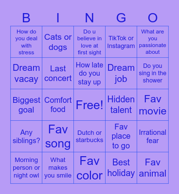 Nice to meet you Bingo Card