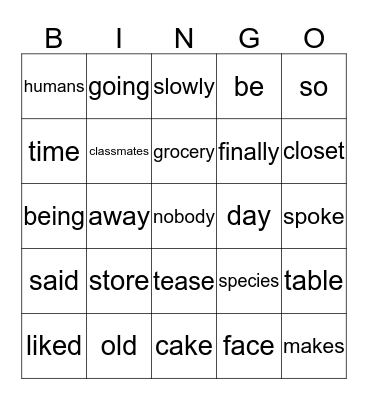 Long Vowel Sounds Bingo Card